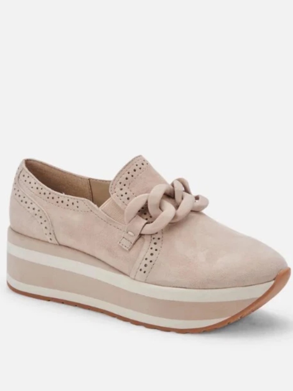 Dolce Vita Blush Pink Platform Loafer with Chunky Chain